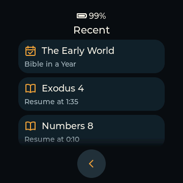 Shema recent listening screen